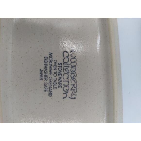 Vintage Woodberry Collection Stone Ware Butter Dish, Gravy Bowl - Picture 3 of 3